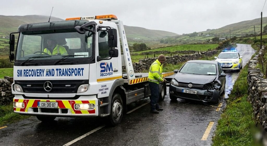 Recovering a accident car